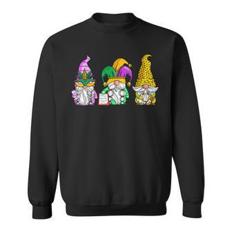 Mardi Gras Gnomes Holding Mask Love Mardi Gras Gnome  Men Women Sweatshirt Graphic Print Unisex