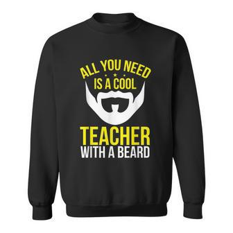 Math Teacher With A Beard Grade School Bearded Teacher Sweatshirt - Thegiftio UK