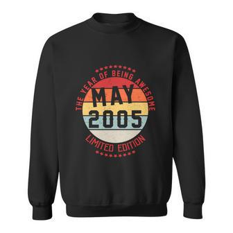 May 2005 Birthday The Year Of Being Awesome Gift Graphic Design Printed Casual Daily Basic Sweatshirt - Thegiftio UK