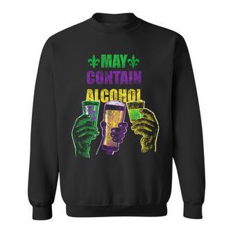 May Contain Alcohol Mardi Gras V2 Sweatshirt - Monsterry CA