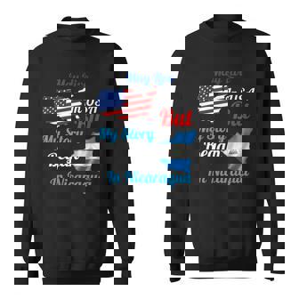 May Live In Usa But My Story Began In Nicaragua Flag Funny Sweatshirt | Mazezy