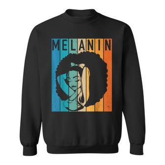 Melanin Afro Queen Black Woman Africa Black History Vintage Sweatshirt - Thegiftio UK