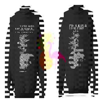 Mele Kalikimaka Flamingo Christmas Sweatshirt - Thegiftio