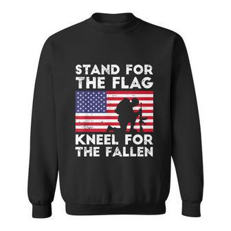 Memorial Day Patriotic Military Veteran American Flag Stand For The Flag Kneel For The Fallen Sweatshirt - Monsterry CA