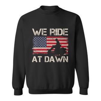 Mens Fathers Day We Ride At Dawn Mens Lawnmower Usa Flag Mowing Sweatshirt - Thegiftio UK
