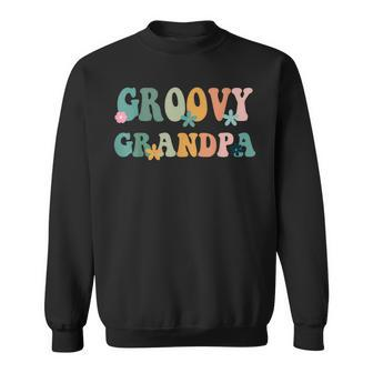Mens Groovy Grandpa Retro Matching Family Baby Shower Sweatshirt - Thegiftio UK