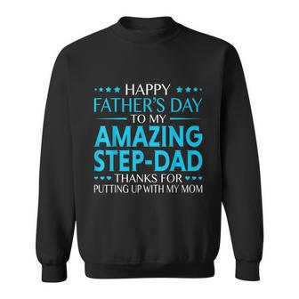 Mens Happy Fathers Day For Amazing Step Dad Funny Fathers Gift Graphic Design Printed Casual Daily Basic Sweatshirt - Thegiftio UK