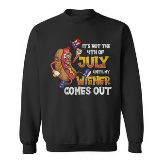 Mens Its Not A Party Until My Wiener Comes Out 4Th Of July Wiener Sweatshirt - Seseable