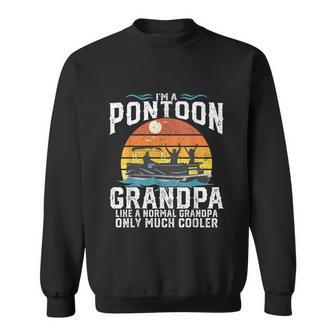 Mens Pontoon Grandpa Captain Retro Funny Boating Fathers Day Tshirt Sweatshirt - Monsterry