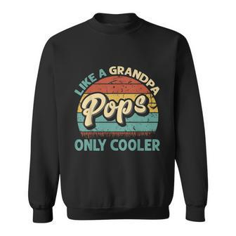 Mens Pops Like A Grandpa Only Cooler Vintage Dad Fathers Day Graphic Design Printed Casual Daily Basic Sweatshirt - Thegiftio UK