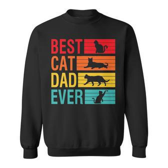 Mens Vintage Best Cat Dad Ever Retro Fathers Day Gift Cat Lovers Sweatshirt - Thegiftio UK