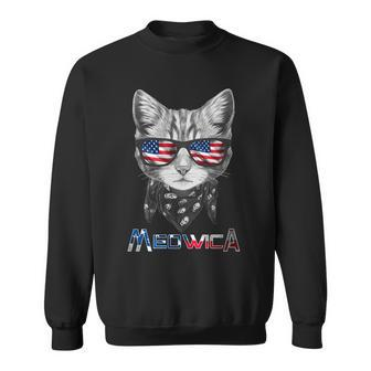 Meowica Rock Cat Funny 4Th Of July Usa Freedom Tshirt Sweatshirt - Monsterry