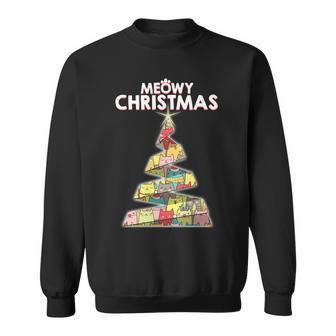 Meowy Christmas Tree For Cat Lovers Graphic Design Printed Casual Daily Basic Sweatshirt - Thegiftio UK