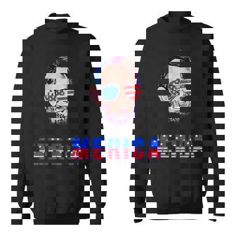 Merica American Flag Usa Independence Day Abraham Lincoln  Sweatshirt