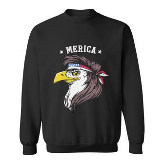Merica Funny Gift Funny Eagle Mullet Funny Gift 4Th Of July Funny Gift Patriotic Sweatshirt - Monsterry UK