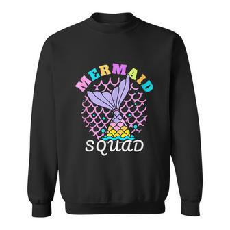 Mermaid Squad Funny Birthday Party Womens Family Graphic Design Printed Casual Daily Basic Sweatshirt
