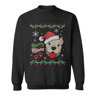 Merry Pitmas Ugly Christmas Sweater T-Shirt Graphic Design Printed Casual Daily Basic Sweatshirt - Thegiftio UK