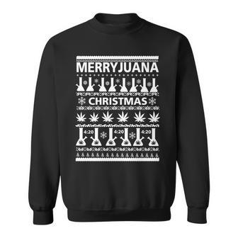 Merryjuana Weed Ugly Christmas Sweater Sweatshirt - Monsterry UK