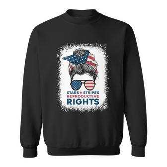 Messy Bun American Flag Stars Stripes Reproductive Rights Gift V3 Sweatshirt - Monsterry