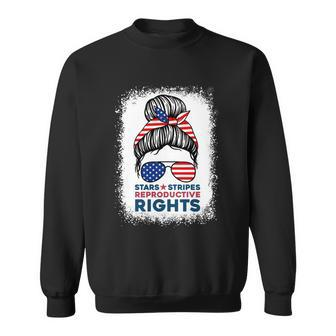 Messy Bun American Flag Stars Stripes Reproductive Rights Meaningful Gift V2 Sweatshirt - Monsterry AU