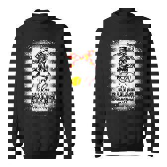 Messy Bun Mom Of Both Baseball Softball Busy Raising Baller Men Women Sweatshirt Graphic Print Unisex - Thegiftio