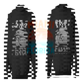 Miami Beach Tropical Summer Vacation Retro Miami Florida Sweatshirt | Mazezy