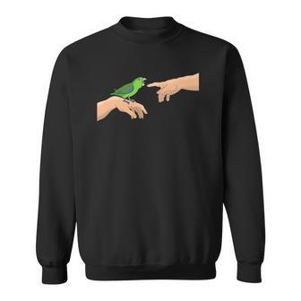 Michelangelo Angry Green Parrotlet Birb Memes Parrot Owner Sweatshirt - Thegiftio UK