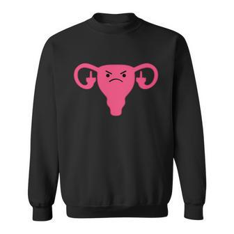 Middle Finger Angry Uterus Pro Choice Feminist Sweatshirt - Monsterry