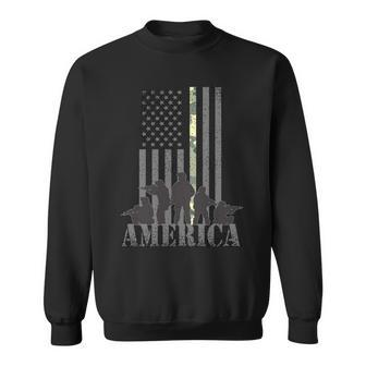 Military American Veteran Flag Usa Sweatshirt - Monsterry CA