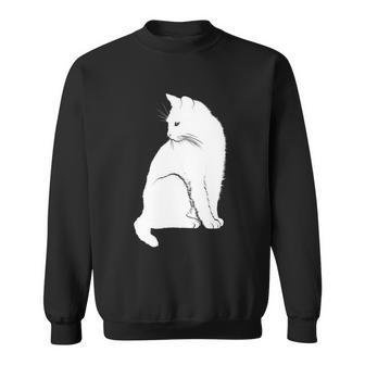 Minimalist Cute Black Cat Owner Feline Art Kitten Lover Gift Men Women Sweatshirt Graphic Print Unisex - Thegiftio UK