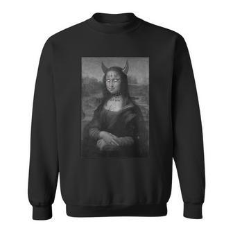 Mona Lisa Devil Painting Sweatshirt - Monsterry DE