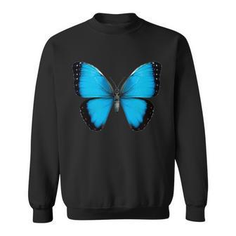 Morpho Butterfly Close Up D Sweatshirt - Monsterry CA