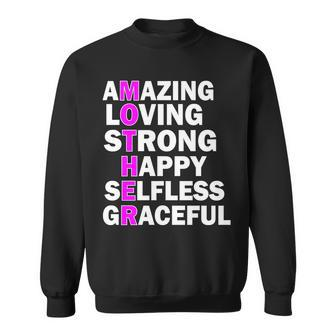 Mothers Day Quote Amazing Loving Strong Happy Graphic Design Printed Casual Daily Basic Sweatshirt