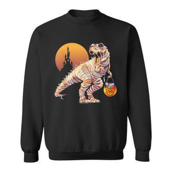 Mummy T-Rex Dinosaur Trick Or Treat Halloween Sweatshirt - Seseable