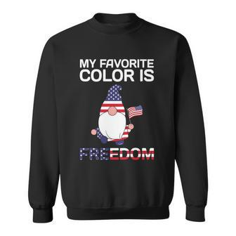 My Favorite Color Is Freedom 4Th Of July Gnome Usa Flag Graphic Plus Size Shirt Sweatshirt - Monsterry AU