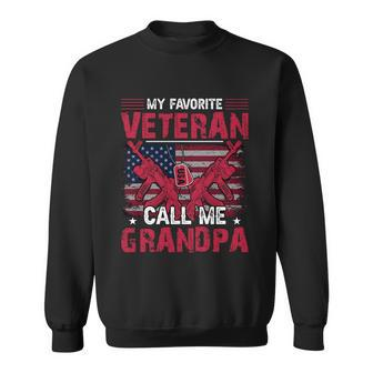 My Favorite Veteran Call Me Grandpa Graphic Design Printed Casual Daily Basic Sweatshirt - Thegiftio UK
