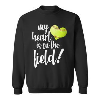 My Heart Is On The Field Baseball Player Sweatshirt - Monsterry