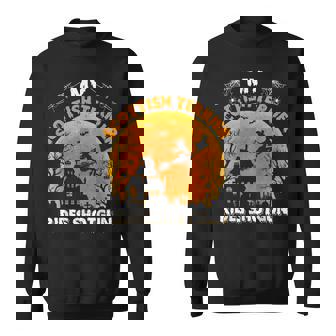 My Scottish Terrier Rides Shotgun Scottish Terrier Halloween Sweatshirt - Seseable