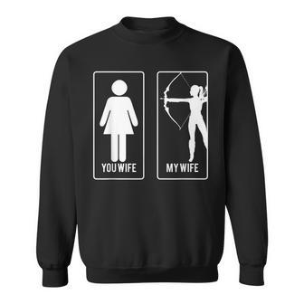My Wife-My Archery Wife Funny Gift-Bow Hunting Girl Couple Sweatshirt - Thegiftio UK