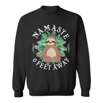 Namaste 6 Feet Away Meditating Sloth Sweatshirt - Monsterry DE