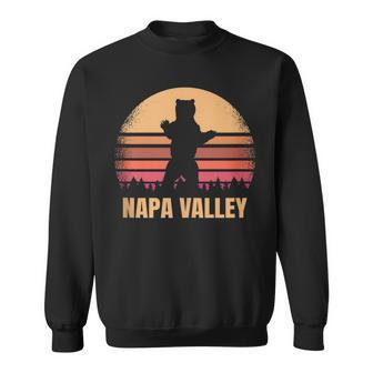 Napa Valley Ca Bear Vintage Distressed 80S California Sunset Sweatshirt - Thegiftio UK