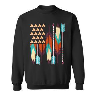 Native American Flag Feathers And Arrows Sweatshirt - Monsterry