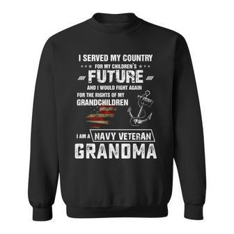 Navy Veteran Grandma Sweatshirt - Seseable