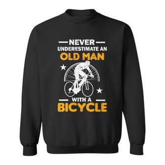 Never Underestimate An Old Man With A Bicycle V2 Sweatshirt - Monsterry UK
