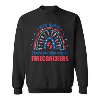 Nicu Nurse 4Th July I Care For The Cutest Firecrackers V2 Sweatshirt - Seseable