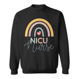 Nicu Nurse Icu Neonatal Boho Rainbow Team Tiny Humans Baby Sweatshirt - Thegiftio UK