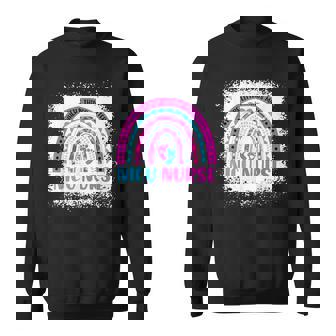 Nicu Nurse Neonatal Nurse Labor And Delivery Leopard Rainbow V2 Sweatshirt | Seseable UK