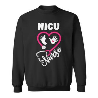 Nicu Nurse Newborn Baby Nurse Pink Stethoscope Sweatshirt - Thegiftio UK
