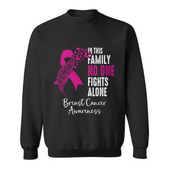 No One Fights Alone Breast Cancer Awareness Meaningful Gift Sweatshirt - Monsterry CA