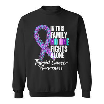 No One Fights Alone Thyroid Cancer Awareness Sweatshirt - Monsterry